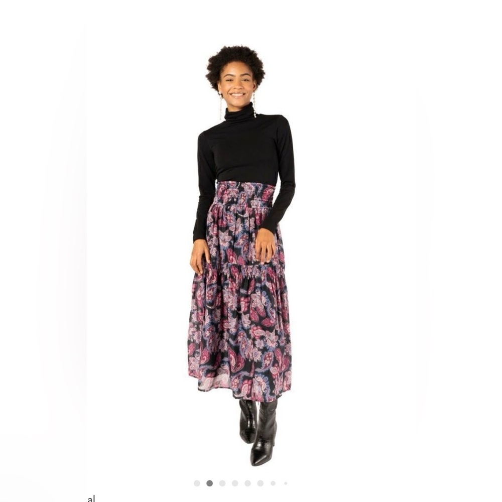 Magali Pascal Patricia Maxi A-line Skirt in Pristine Paisley, size M